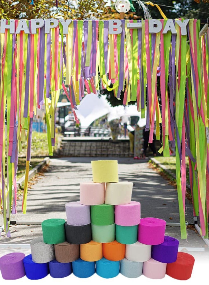 Mordely Rainbow Streamers Paper 3 Rolls 66m Crepe Paper Ribbons for Party Decorations Wedding Ceremony Birthday Bouquet Indoor Festivals Decoration - Image 5