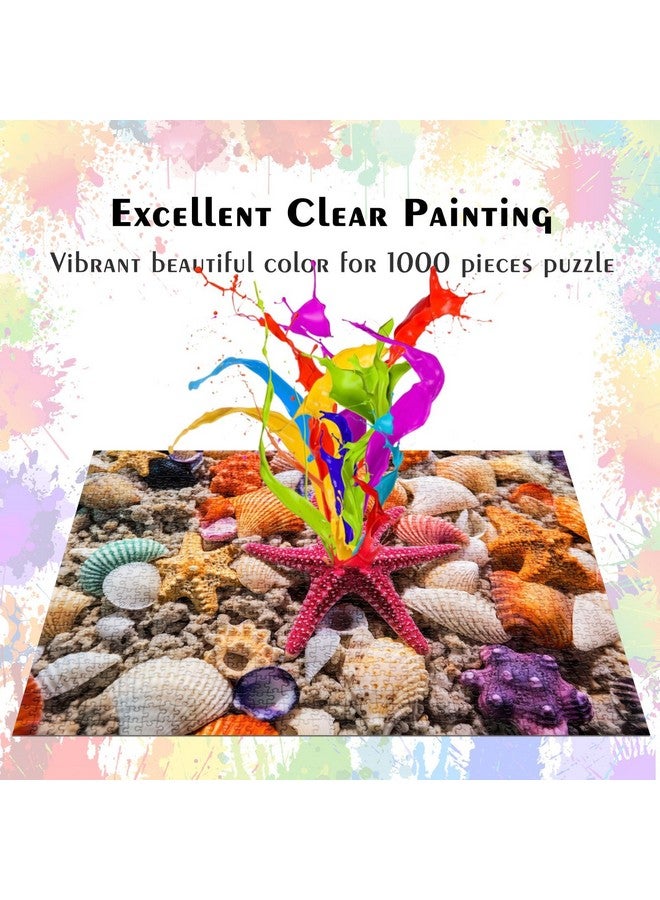 هوادا توي أحجية الصور المقطوعة للبالغين 1000 قطعة، تتشابك أصداف الشاطئ بشكل مثالي على الظهر بدون غبار، لعبة هدية لحفلات أعياد الميلاد للرجال والنساء وكبار السن (27.5 بوصة × 19.6 بوصة)، ملصق 1:1 - Image 4
