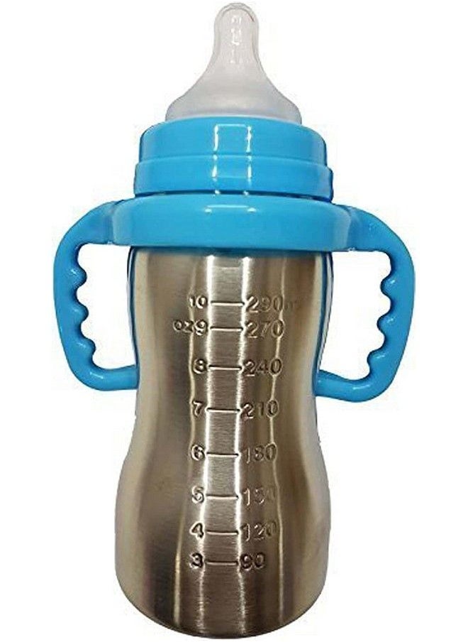 DOMENICO Baby Feeding Bottle In Stainless Steel Rganic Kidz High Grade Stainless Steel 2 In 1 Sipper And Feeding Bottle With Silicone Nipple For Baby (240 Ml)  - Image 5