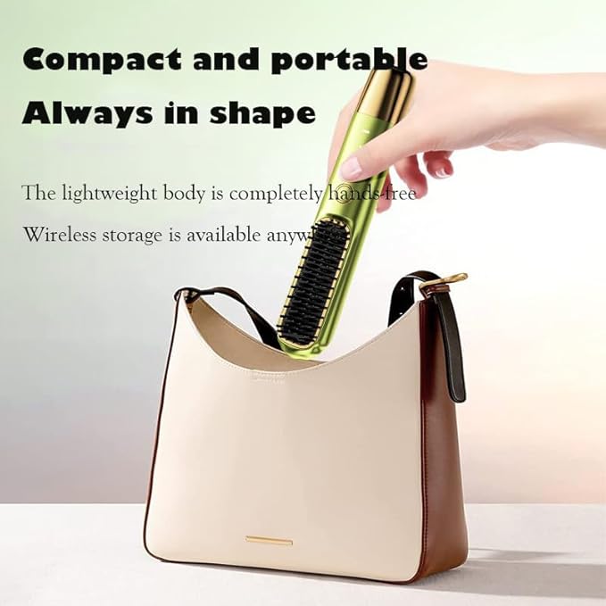 Barakah Cordless Hair Straightener Brush, Portable Mini Straightening Brush, Negative Ion Hot Comb Hair Straightener for Women with Travel Size, 160-220°C for All Hair Types,USB Rechargeable, Anti-Scald - Image 4