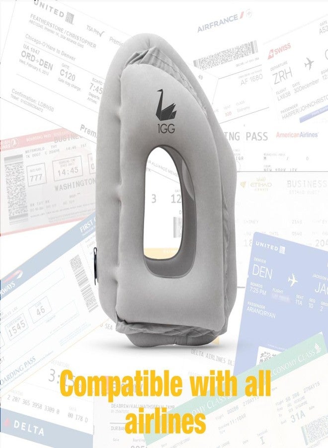 New Inflatable Travel Pillow Set - Great Travel Gift for Rest with Pillow, Eye mask & earplugs. Head & Lumbar Support for Rest & Comfort. Ideal Gift for Flights, car Rides, Office & More. - Image 2