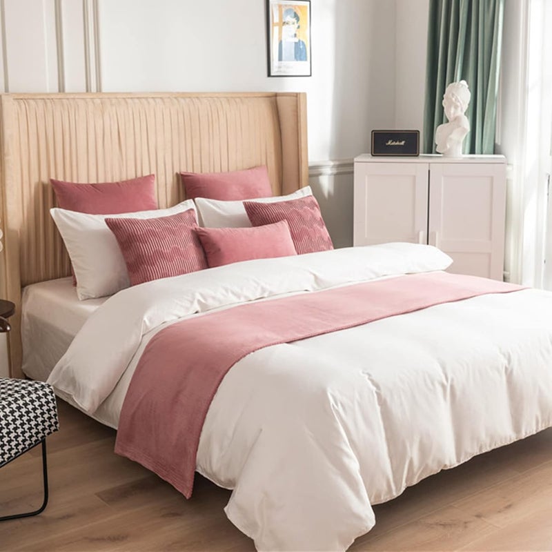 oiakus Solid Color Bed Scarf, Velvet Bed Runner, Modern Wave Pattern Bed Flag, Bed Scarf Runner Bedding Scarves Hotel Bedroom Reversible Double Use Bedding Bed Towel - Image 2