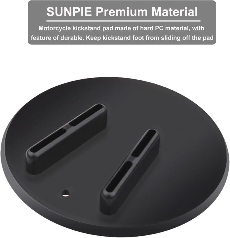 SUNPIE Motorcycle Kickstand Pad - Universal Motor Bike Kickstand Plate for Harley All Motorcycles - Rugged Kick Stand Plates Floor Protector Prevents Sinking on Grass, Dirt & Hot Pavement, Black - Image 4