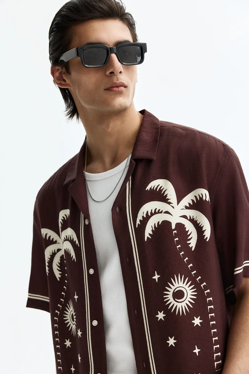 H&M  Relaxed Fit Printed resort shirt for Men | Best Price UAE