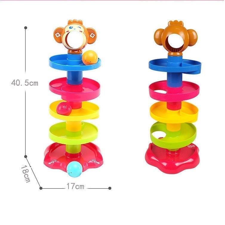 GroveMade Rolling Ball Tower Early Learning Fun Track and Stack Toy Set Spinning Balls Great Educational Color Recognition Gifts for Holidays and  Birthdays - Image 5