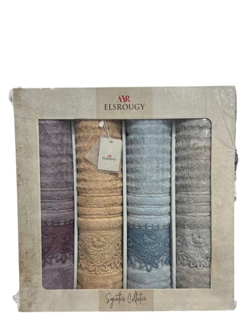 Alsrouji Towel Set, consisting of 4 pieces, 100% cotton