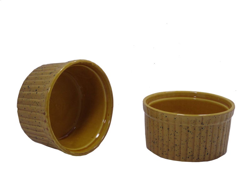 Caffeine Ceramic Handmade Mud Brown Ramekins Bowl (Set of 4) - Image 2