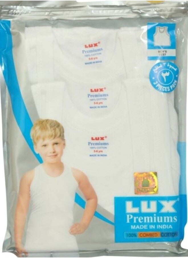 Lux - Lux Premium Boys Vest Rib 1X1 Pack Of 3 - Image 1