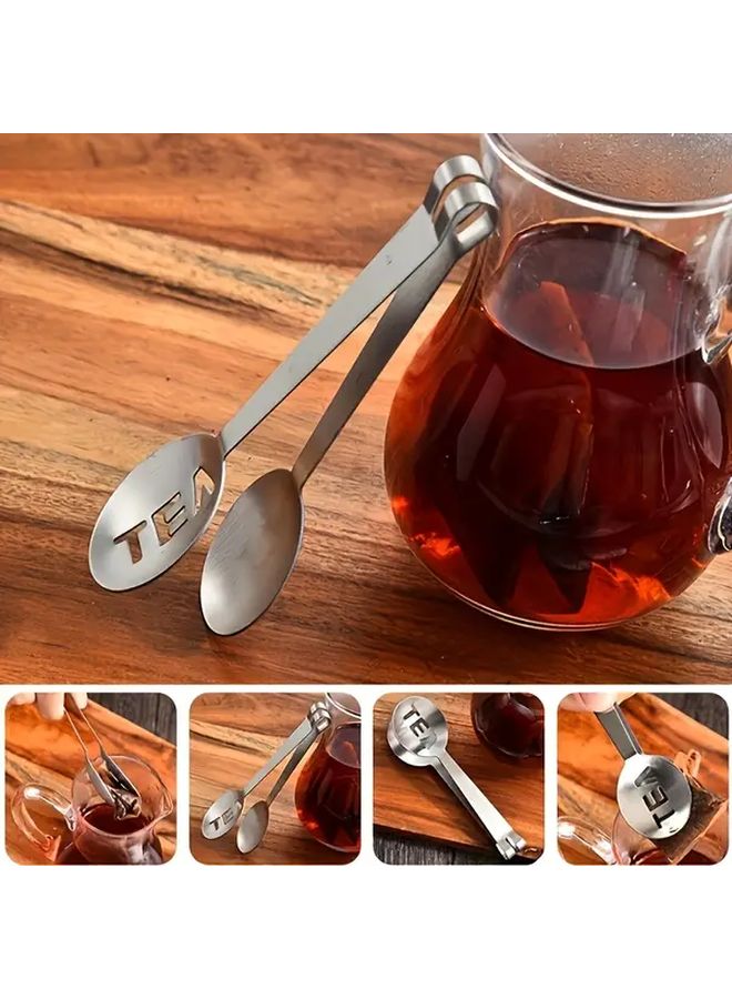 2pcs Stainless Steel Tea Bag Clips Heavy Duty for Brewing and Serving - Image 2