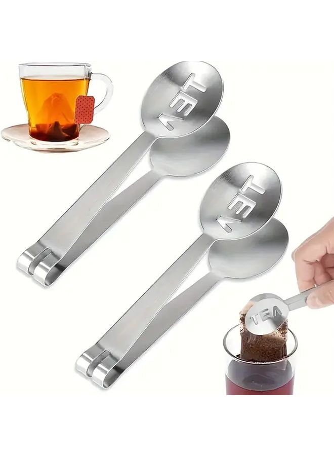 2pcs Stainless Steel Tea Bag Clips Heavy Duty for Brewing and Serving - Image 1