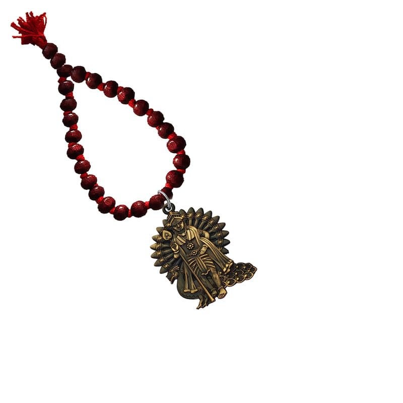 M Men Style Religious South Indian Murugan Kartikeya Kumara Bronze MetalWood Car Rearview Mirror Charm Car Dangler Ornament Accessories Gift SCrMa2024361 - Image 1