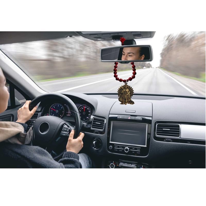 M Men Style Religious South Indian Murugan Kartikeya Kumara Bronze MetalWood Car Rearview Mirror Charm Car Dangler Ornament Accessories Gift SCrMa2024361 - Image 3