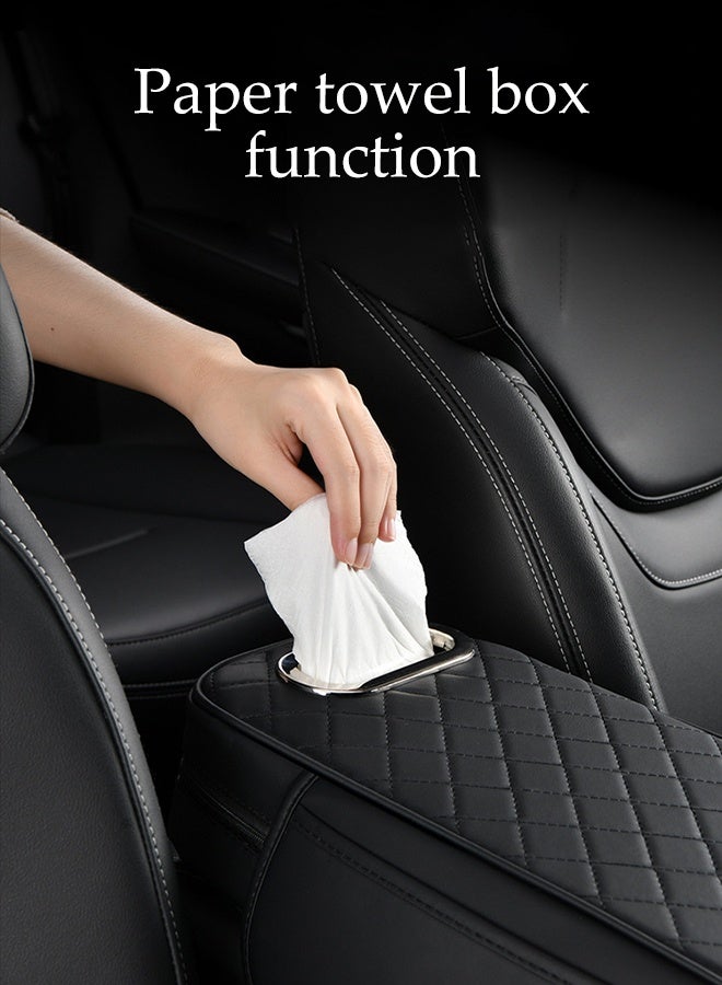 DUNISO Multifunctional Car Armrest Cover Cushion 2in1 Car Tissue Box Auto Center Console Armrest Pillow Car Armrest Comfortable Pads Soft Arm Rest Protector Cover for Most Vehicles, SUVs, Trucks, Cars - Image 3