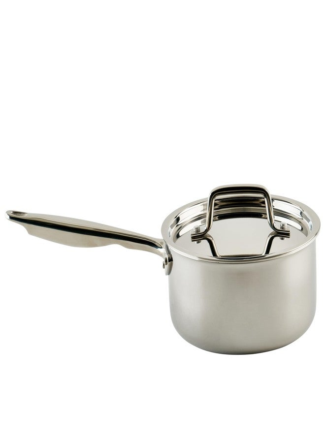 WINCO Tri-Ply Sauce Pan, Silver - Image 1
