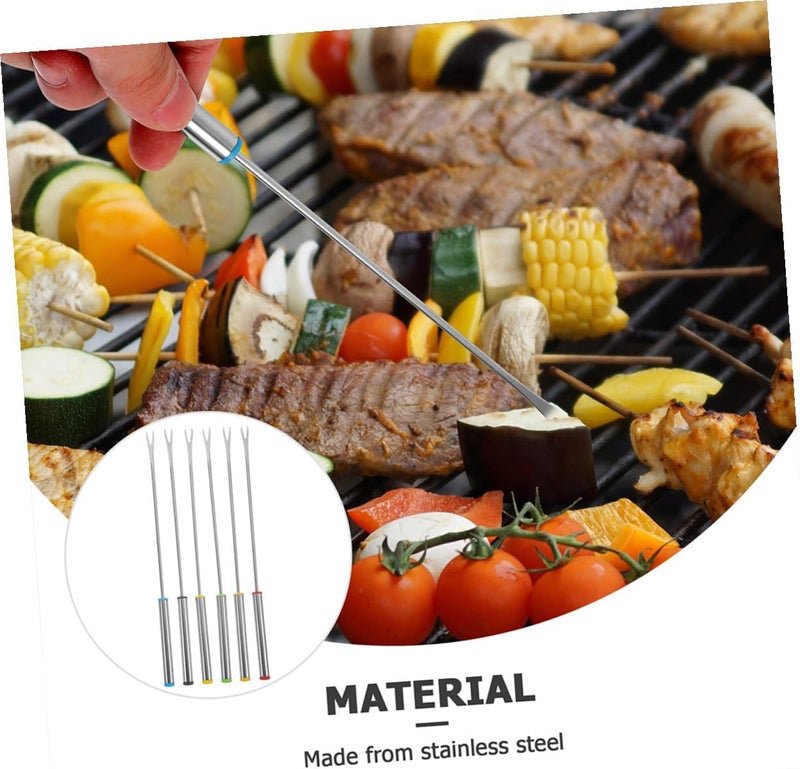 18pcs Stainless Steel Fondue Forks Set, Long Handle Chocolate Dipping Sticks, Reusable Grill and Dessert Skewers with Handles for Bbq, Cheese, Fruit, and Chocolate Fountain - Image 3