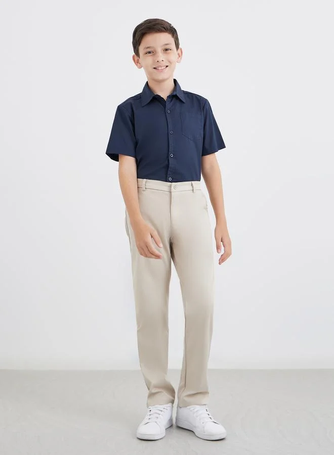 ستايلي Styli Boys Navy Blue Short Sleeves Shirt with Pocket