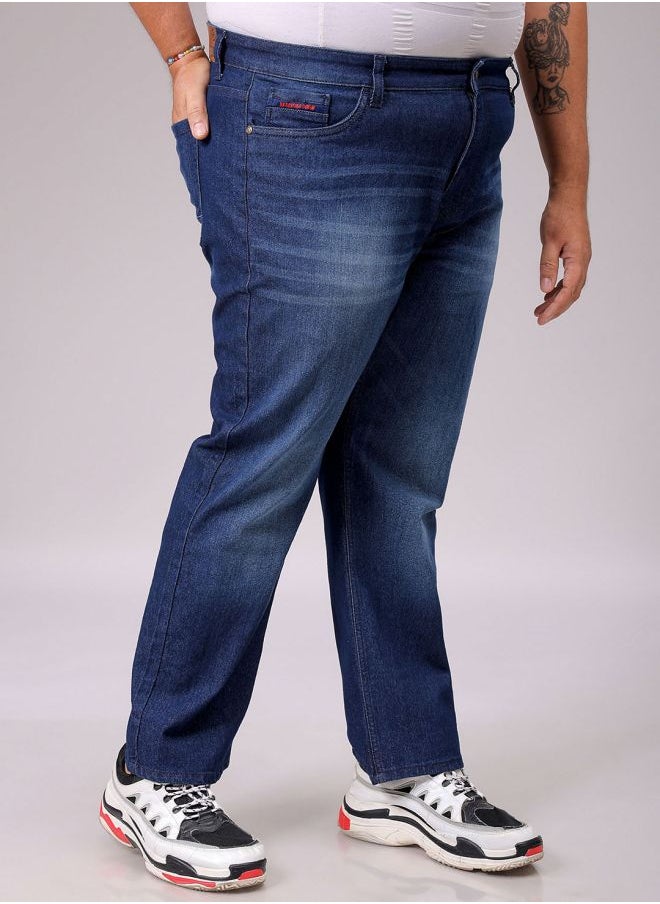 HARDSODA - Men Plus Size Vintage Straight Fit Solid Mid-Rise Stretchable Jeans - Image 1