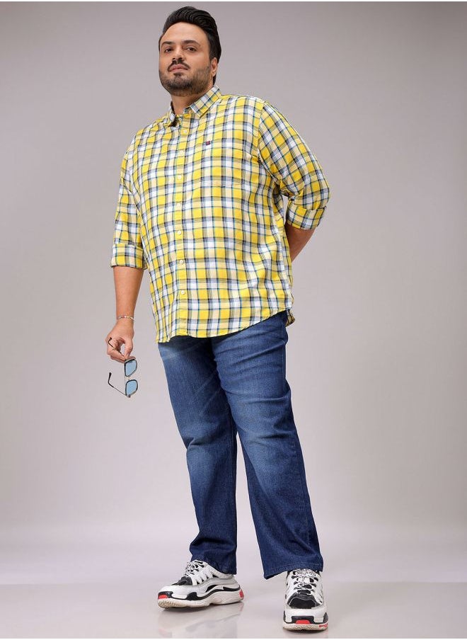 HARDSODA - Men Plus Size Vintage Straight Fit Solid Mid-Rise Stretchable Jeans - Image 1