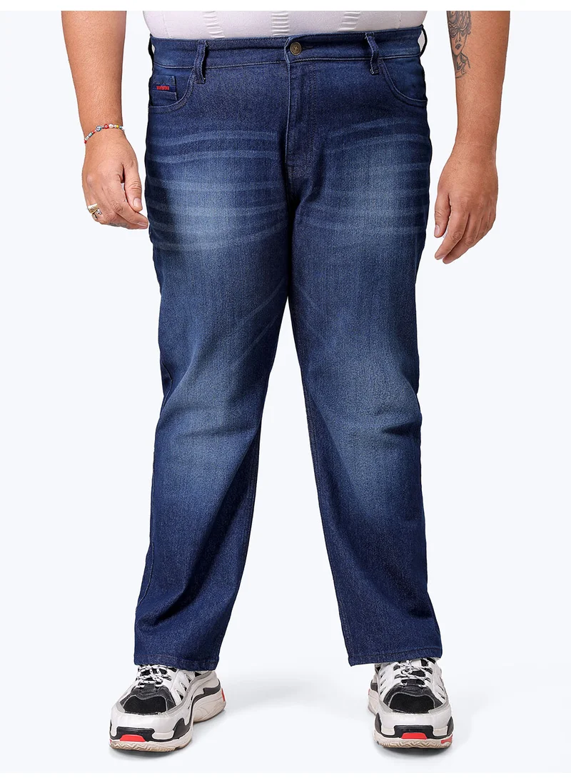 هاردسودا Men Vintage Straight Solid Blue Jeans