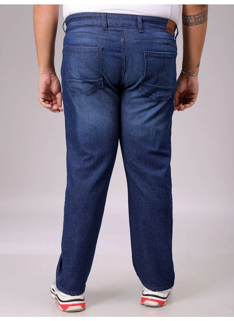 هاردسودا Men Vintage Straight Solid Blue Jeans