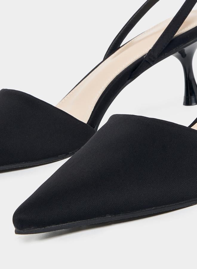Styli Pointed Toe Ankle Tie Kitten Heel Pumps  - Image 4