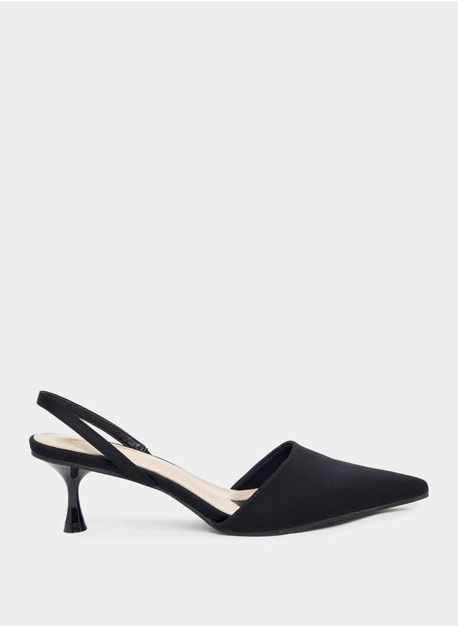 Styli Pointed Toe Ankle Tie Kitten Heel Pumps  - Image 1