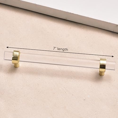 Indian-Shelf IndianShelf 6 Pieces Acrylic Handles - Adjustable Drawer Pulls for Cabinet, Boho Dresser, T Bar Door - Clear Hardware Handles - Image 3