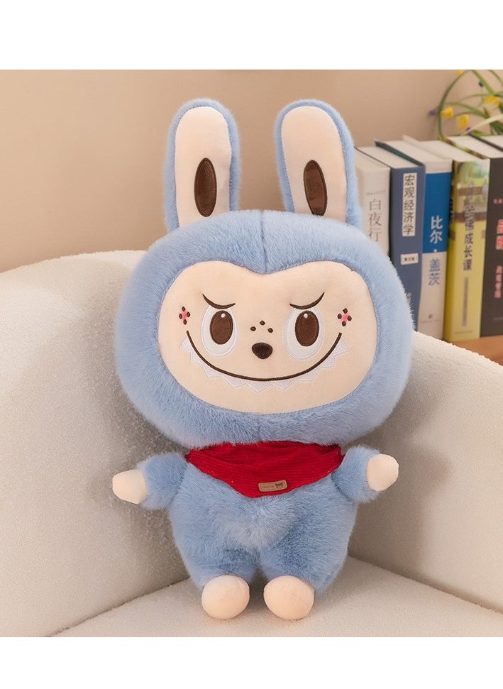 General - New Rab blue scarf plush toy doll throw pillow cute POP MART doll machine doll friend gift (35cm) - Image 1