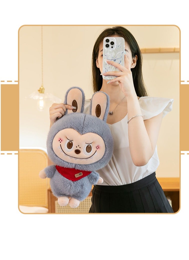 General - New Rab blue scarf plush toy doll throw pillow cute POP MART doll machine doll friend gift (35cm) - Image 1