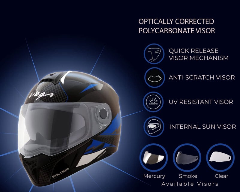 Vega Ryker D/V Bolder Black M.Blue Helmet-M - Image 2