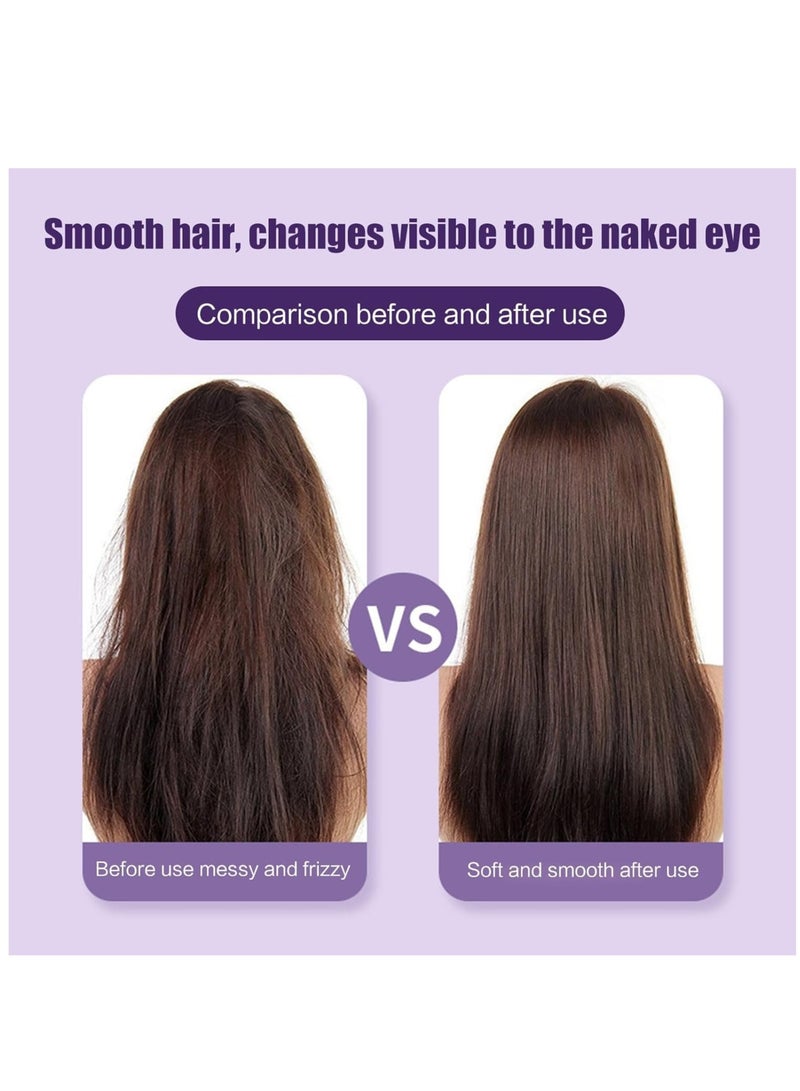 Mini Hair Straightener, Rechargeable Hair Straightener Brush, Portable Straightening Brush with Anti-Static Negative Ion, Hot Comb Hair Straightener for Women, for All Hair Types (Purple) - Image 3