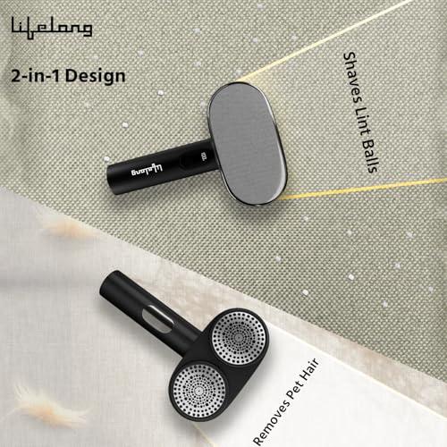 Lifelong 2-in-1 Rechargeable Double Head Lint Remover for Clothes – Woollen & All Fabrics – Brush at Back for Dust & Pet Hair Removal from Clothes - 3 Speeds - 1800 mAh Heavy Duty Battery (LLELR36) - Image 2
