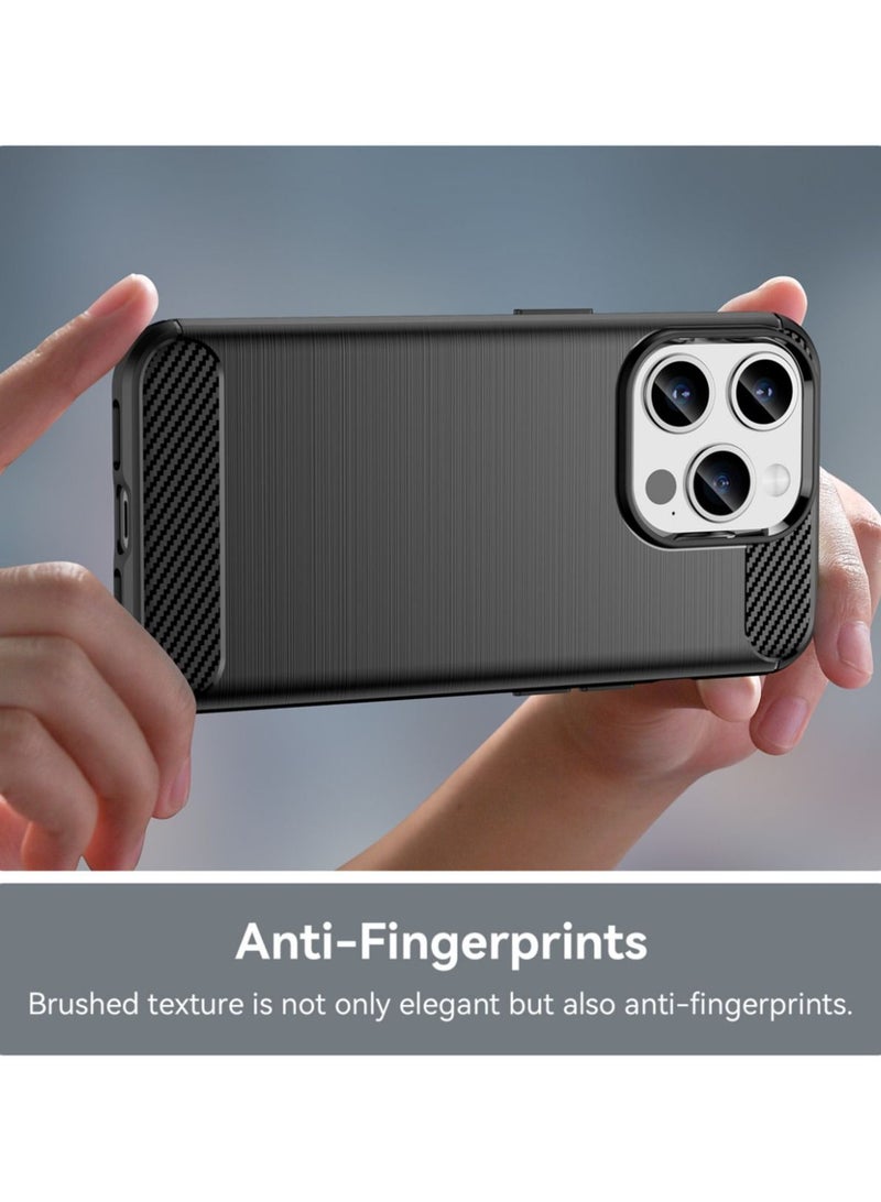 جراب حماية لهاتف ايفون 15 برو (6.1 بوصة) - غطاء خلفي مرن من البولي يوريثين (TPU) باللون الأسود، مقاوم للصدمات والحرارة، تصميم نحيف ومضاد للبصمات - Image 5