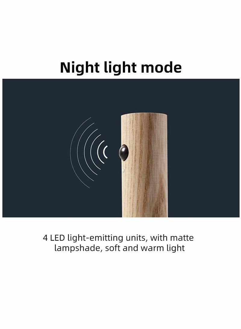 SYOSI Night Light, USB Charging, Motion Sensor Night Light, Intelligent Night Light, Three Modes, for Corridor Wall Induction Lamp Bedroom Aisle Staircase Wardrobe (Ash Wood Night Light) - Image 3