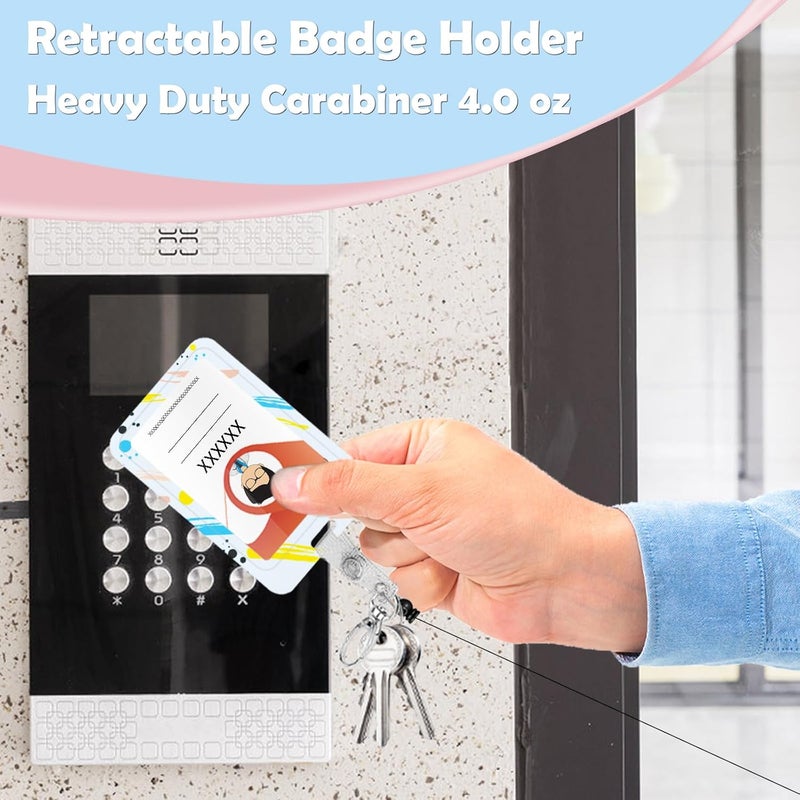 Boutilon Retractable ID Badge Holder, Badge Reels,Multipurpose Badge Reel Card Holder for Nurse, Teacher, Student, Office Worker (5 Pack Black) - Image 3