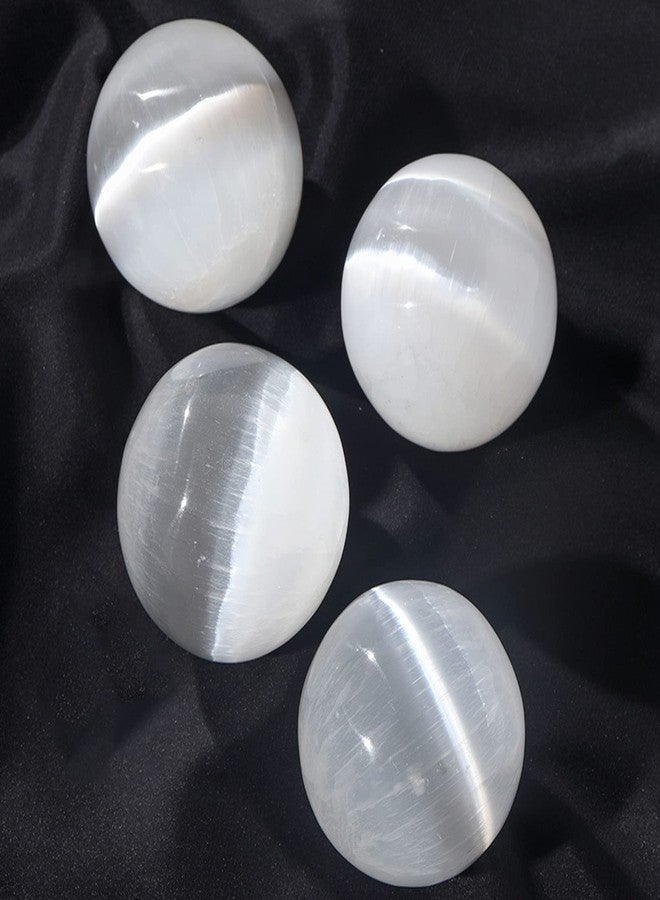 JIC Gem 3.5-4 Inch(90-100mm) Selenite Crystal Sphere with Wooden Stand Healing Crystal Ball for Meditation, Home Decoration - Image 5