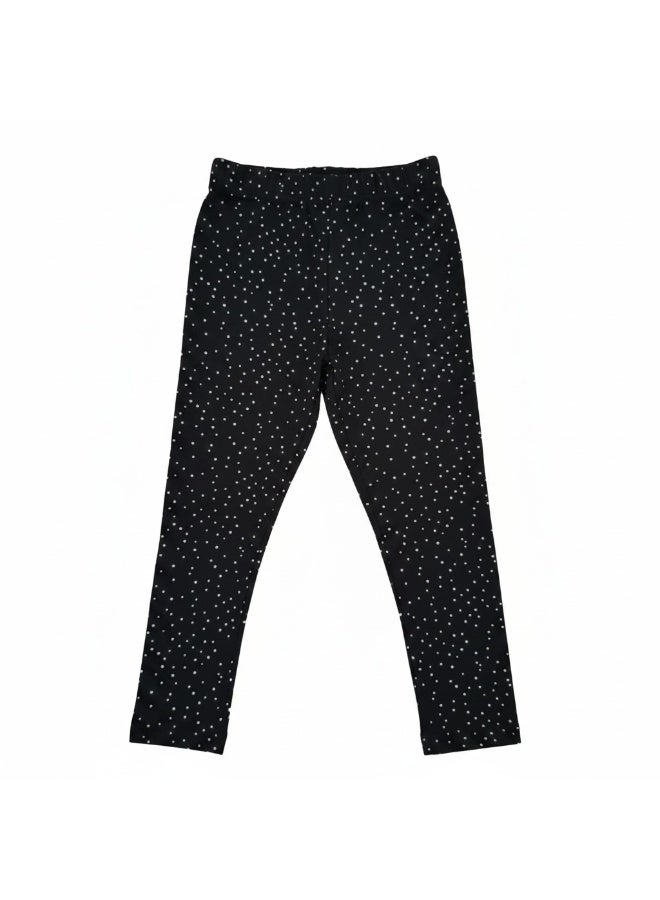 Baby Co. Black Dotted Girls Leggings - Image 1