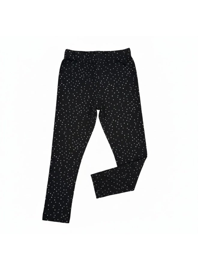 Baby Co. Black Dotted Girls Leggings - Image 2