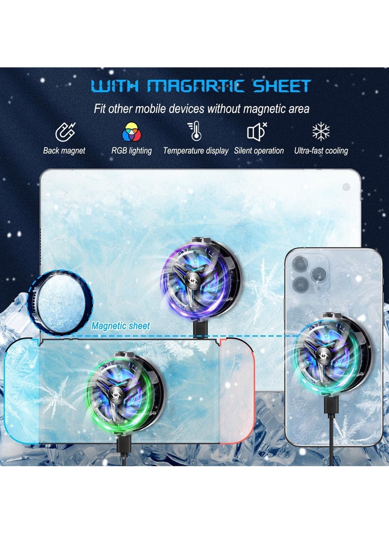 Generic Phone Cooler, Phone Cooling Fan for Gaming, 2 Modes, Adsorption Design, Semiconductor Phone Cooler with RGB Light,Mini Phone Cooler for Mobile Phone Tablet PC  - Image 3