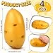 Deekin 4 Packs Potato Stress Balls Random Stuff Funny Stress Balls Relief Food Ball PU Fake Potato Fidget Vegetable Ball Elastic Relief for Women Men Anxiety Releasing Daily Relieving - Image 4