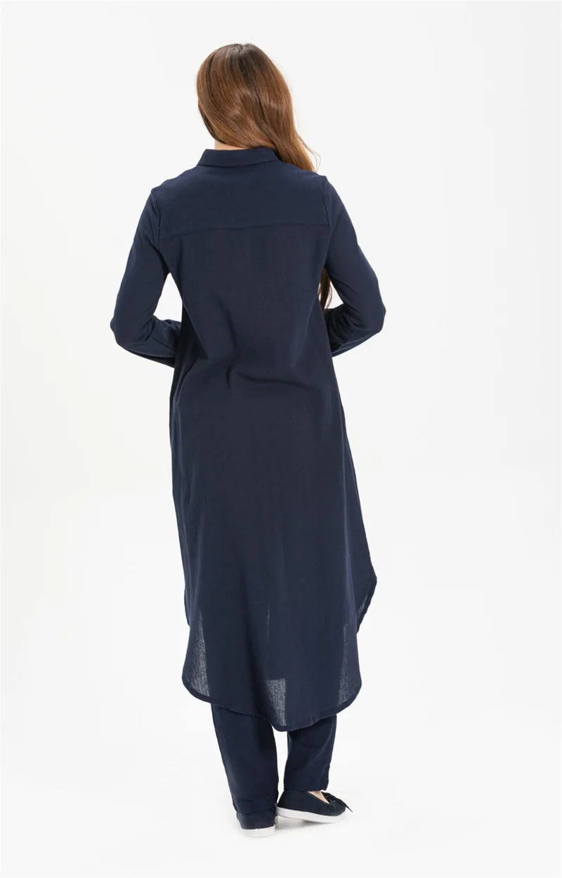 اليش شيل بيزي Edanur Şile Cloth Tunic Navy Blue Lcvt
