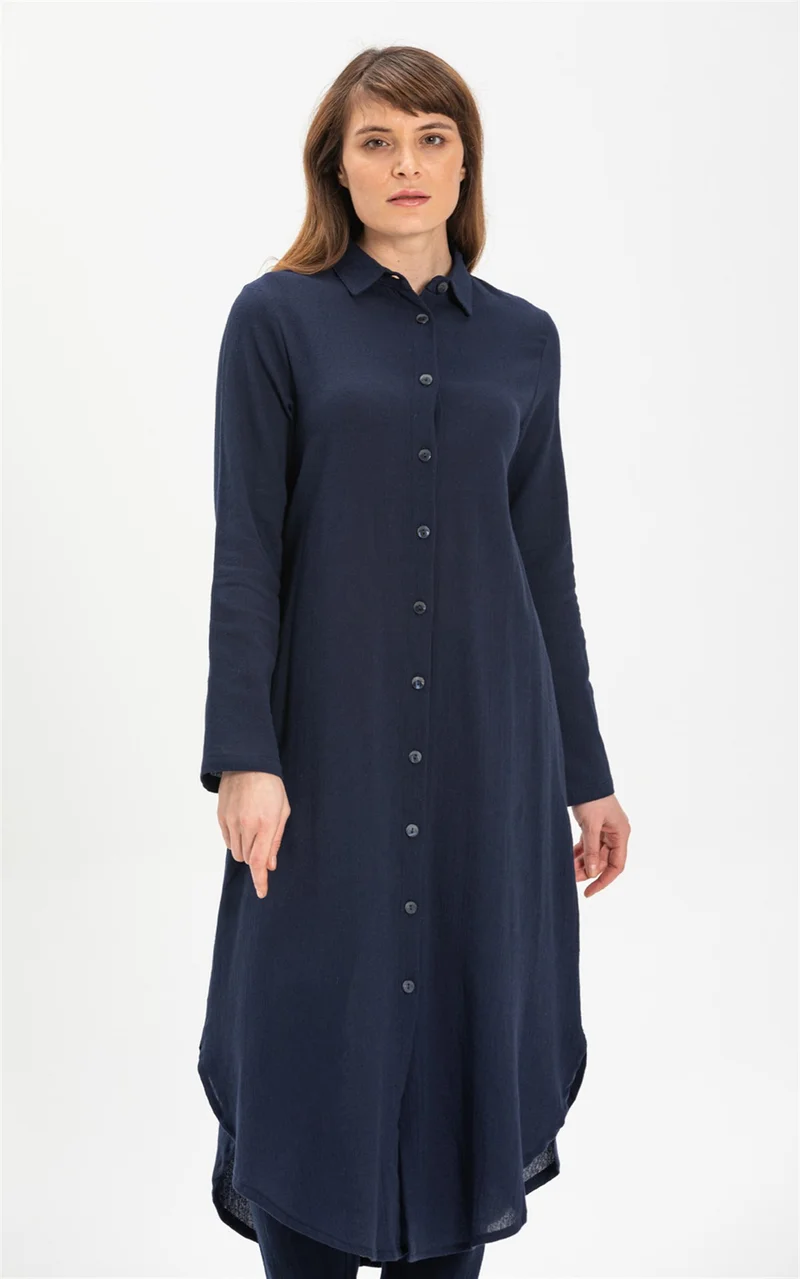 اليش شيل بيزي Edanur Şile Cloth Tunic Navy Blue Lcvt