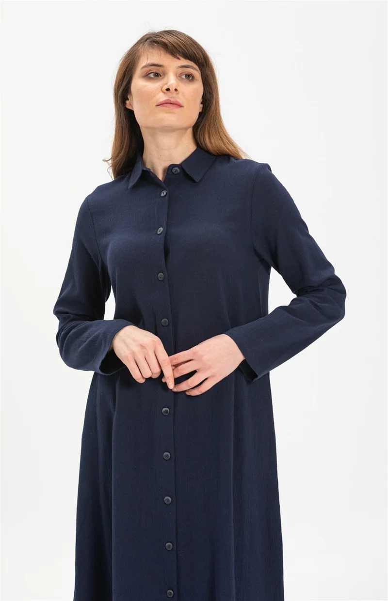 اليش شيل بيزي Edanur Şile Cloth Tunic Navy Blue Lcvt