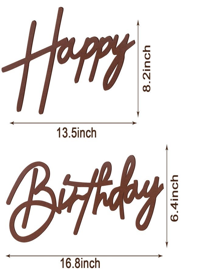 MASTRON Happy Birthday Sign for Backdrop - Felt Birthday Party Banner Letter Photography Background Wall Decor for Boy or Girl Birthday Party Baby Shower - Brown - Image 2