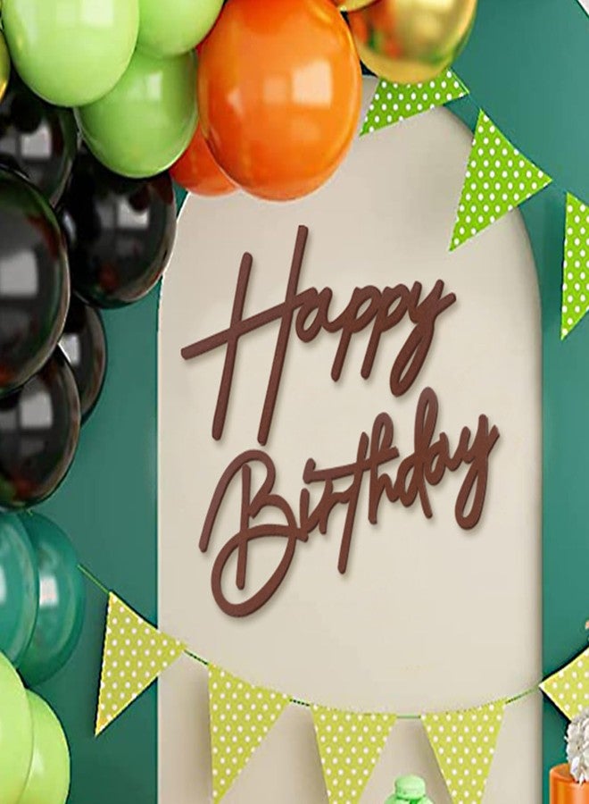 MASTRON Happy Birthday Sign for Backdrop - Felt Birthday Party Banner Letter Photography Background Wall Decor for Boy or Girl Birthday Party Baby Shower - Brown - Image 1