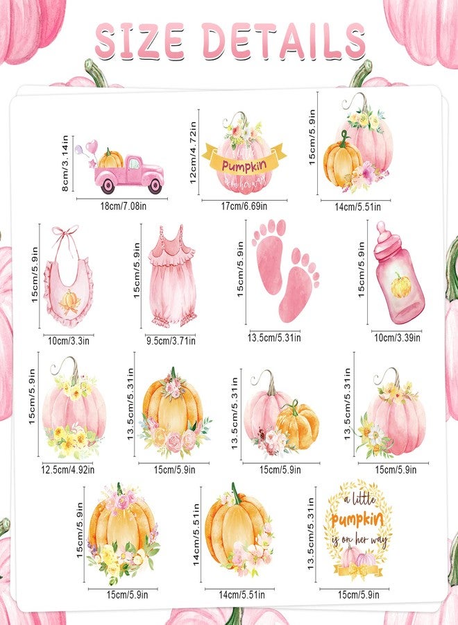 Fumete 72 Pcs Pink Girl Little Pumpkin Baby Shower Decorations Thanksgiving Fall a Little Pumpkin Is on Her Way Hanging Swirls Decorations Foil Swirls Ceiling Decor for Baby Shower Party Supplies - Image 2