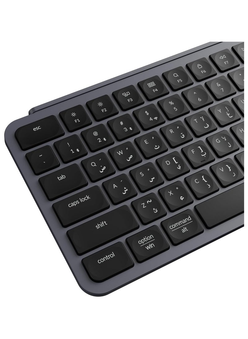 Keychron B1 Pro Ultra-Slim Wireless Keyboard – Arabic & English Layout, 75% Scissor-Switch, Bluetooth 5.2/2.4GHz / USB-C, 1200-Hour Battery, Programmable via ZMK, Mac/Windows/Linux - Image 4