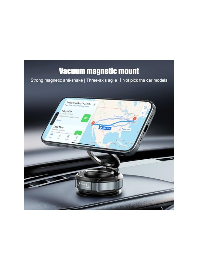 S-TOP Magnetic Phone Holder for Car, 360° Adjustable Vacuum Suction Cup Phone Mount, Dashboard Foldable Cell Phone Holders, Compatible with iPhone Android and All Smartphones, Hands-Free Mobile Stand - Image 4