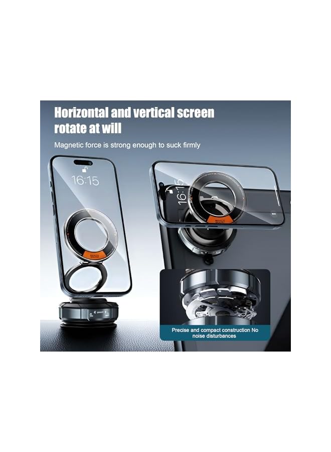 S-TOP Magnetic Phone Holder for Car, 360° Adjustable Vacuum Suction Cup Phone Mount, Dashboard Foldable Cell Phone Holders, Compatible with iPhone Android and All Smartphones, Hands-Free Mobile Stand - Image 3
