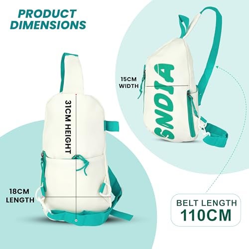 SNDIA Sling Bag for Men Stylish Crossbody Backpack for Men & Women, Messenger Bags, Casual Shoulder Bag, Chest Bag (White, 31x15x18cm) - Image 2